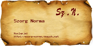 Szorg Norma névjegykártya